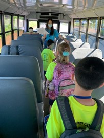 Spaced out seating on the bus....