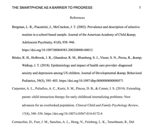 References - THE SMARTPHONE AS A BARRIER TO PROGRESS
